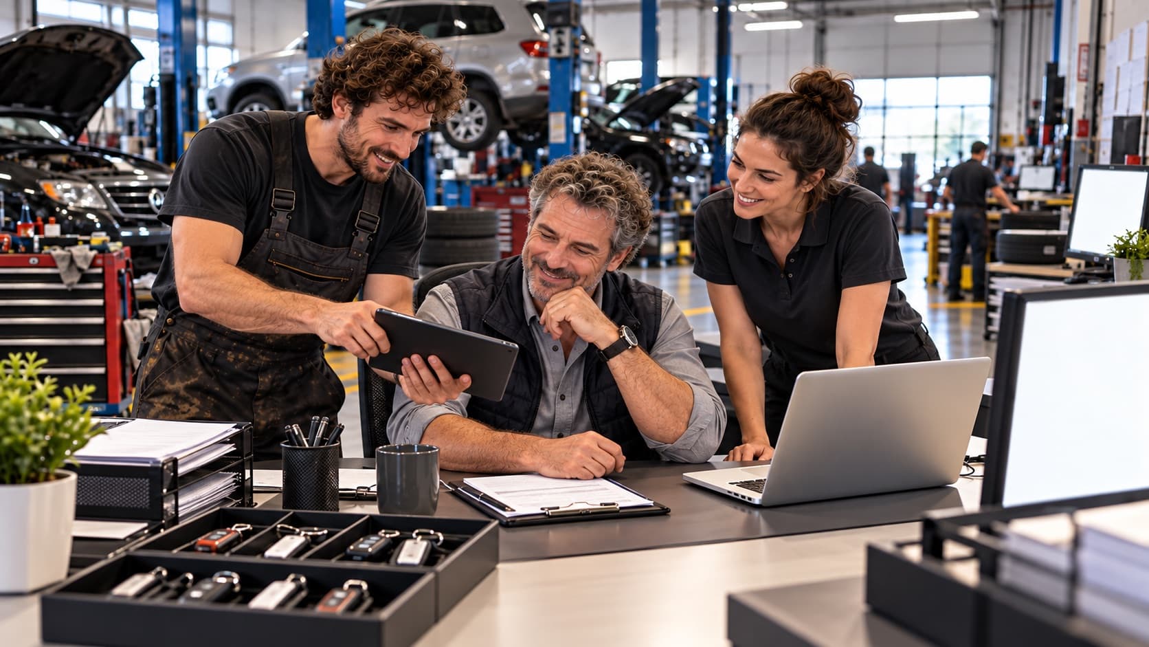 Equipa de uma oficina automóvel